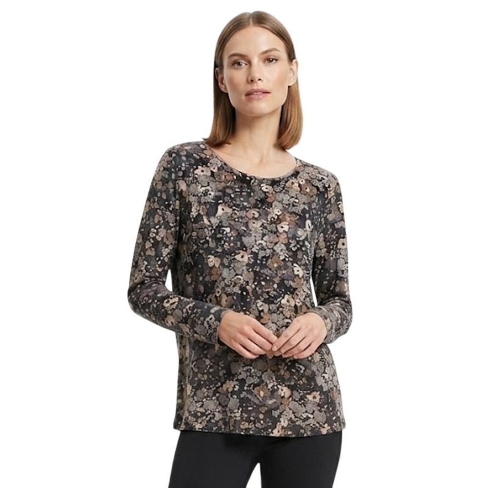 Croft & Barrow Classic Tee Floral Cotton Abstract Transitional Plus Size 1X